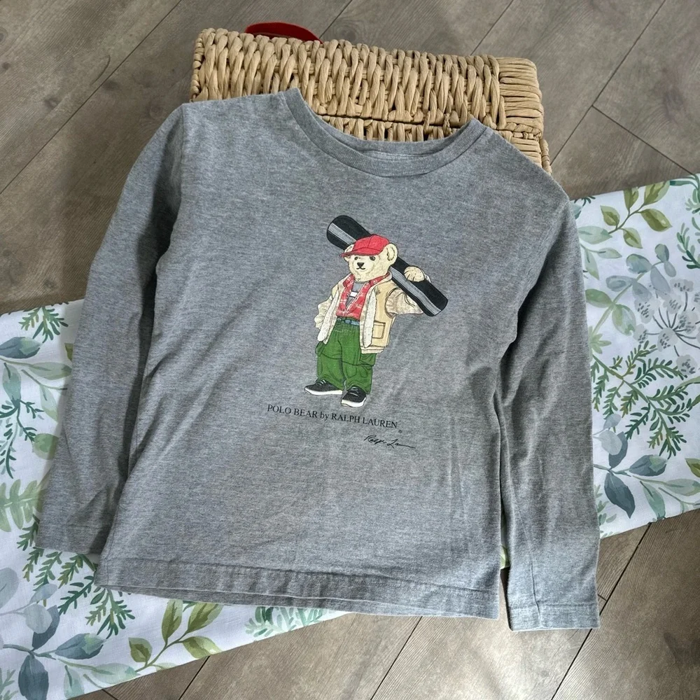 Vintage Polo Ralph Lauren Polo Bear Shirt Snowboarding Bear Boys Size 7
